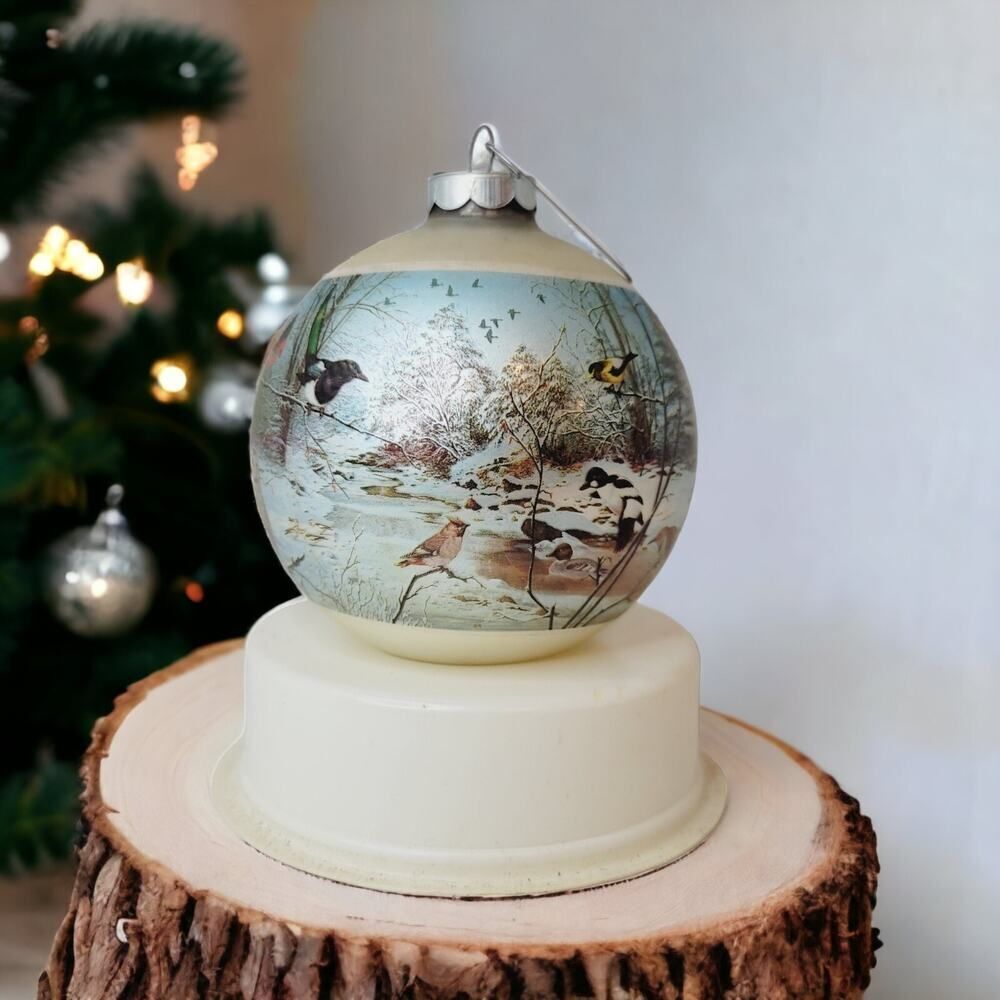 1974 Corning Glass works Klipsringer Birds Christmas Vintage Ornament